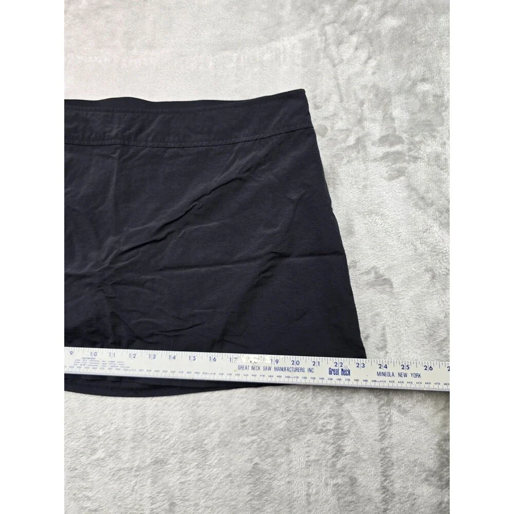Lands End Womens Size 14 Black Active Swim Skirt Skort Side Zip Built In Lining